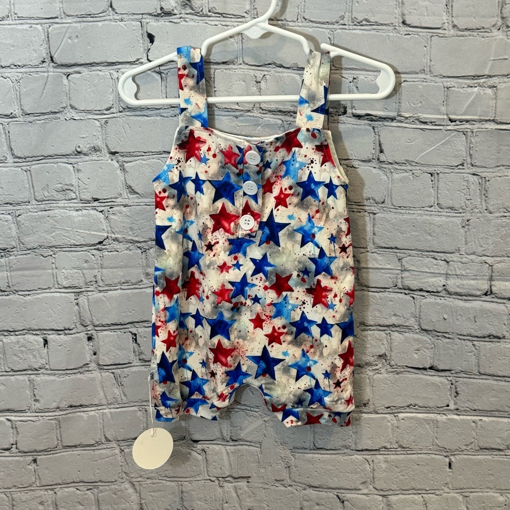 &Me Bamboo Red, White, and Blue Star Pattern Shortie